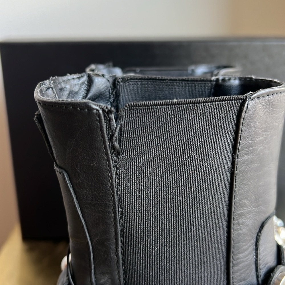 Zara Black Pearl Studded Moto Boots - Picture 13 of 14